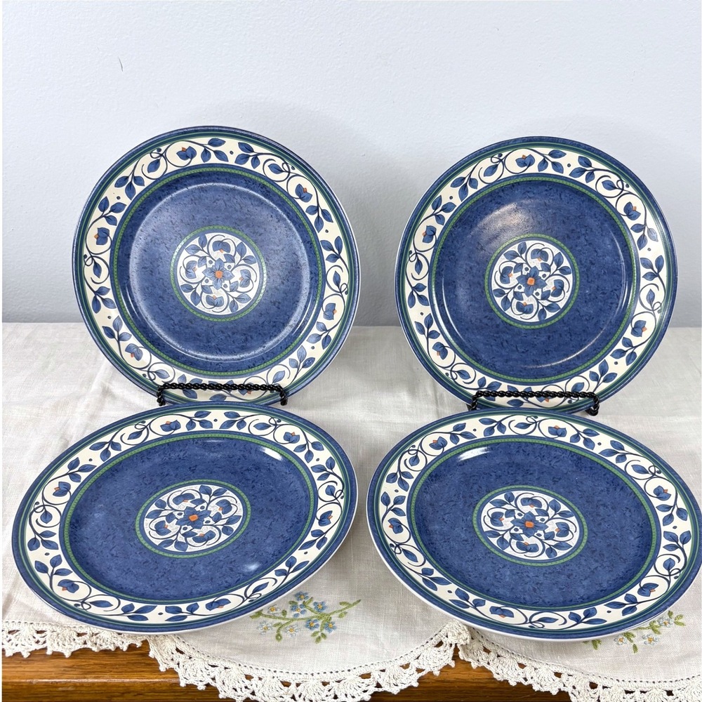 Pfaltzgraff Orleans Blue Floral Stoneware Salad Plates Set of 4 Thailand‎